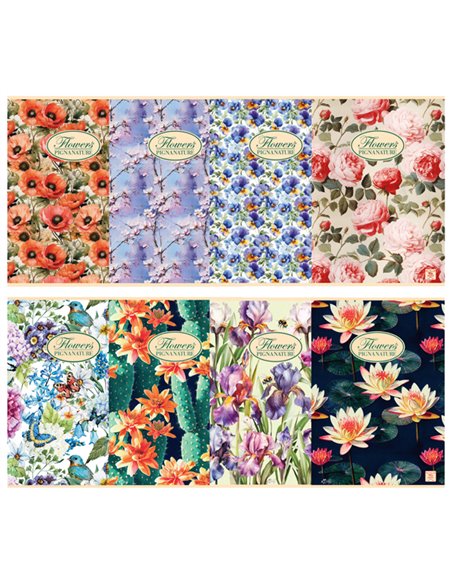 MAXIQUADERNO A4 40fg+2 80gr 5mm NATURE FLOWERS PIGNA 02298855M