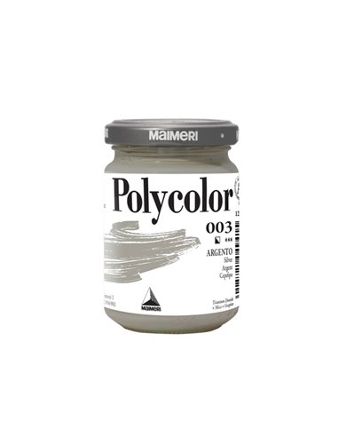 Colore vinilico Polycolor vasetto 140 ml argento Maimeri M1220003 MAIMERI TEMPERE VERNICI E ACQUERELLI