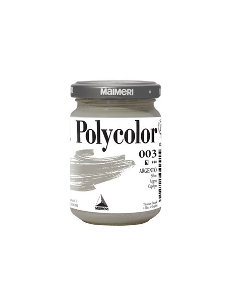Colore vinilico Polycolor vasetto 140 ml argento Maimeri M1220003 MAIMERI TEMPERE VERNICI E ACQUERELLI