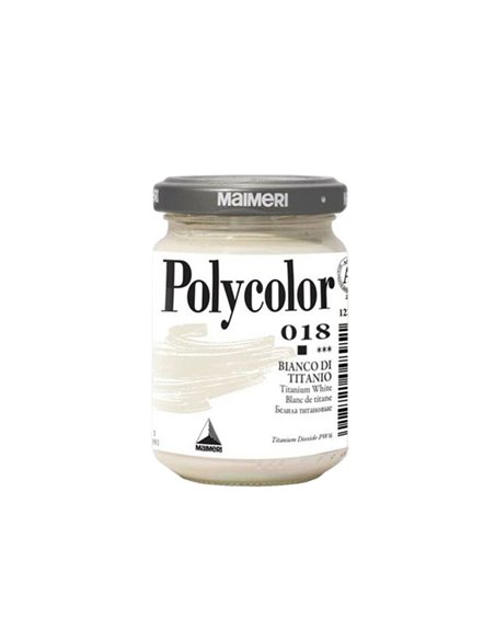 Colore vinilico Polycolor vasetto 140 ml bianco titanio Maimeri M1220018 MAIMERI TEMPERE VERNICI E ACQUERELLI
