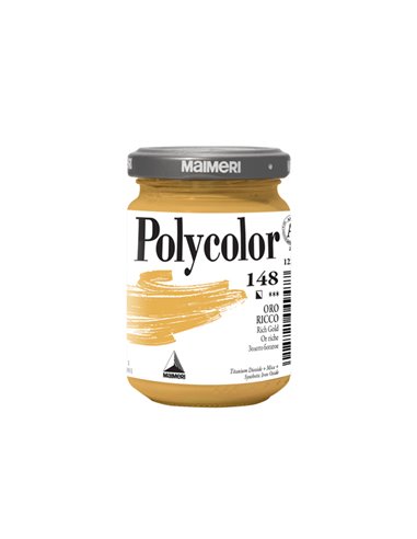 Colore vinilico Polycolor vasetto 140 ml oro ricco Maimeri M1220148