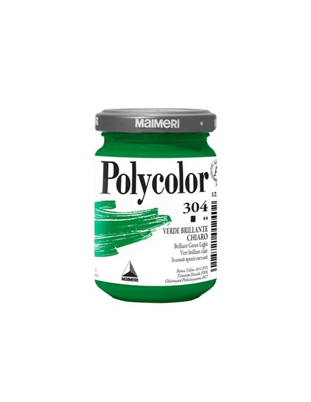 Colore vinilico Polycolor vasetto 140 ml verde brillante chiaro Maimeri M1220304 MAIMERI TEMPERE VERNICI E ACQUERELLI