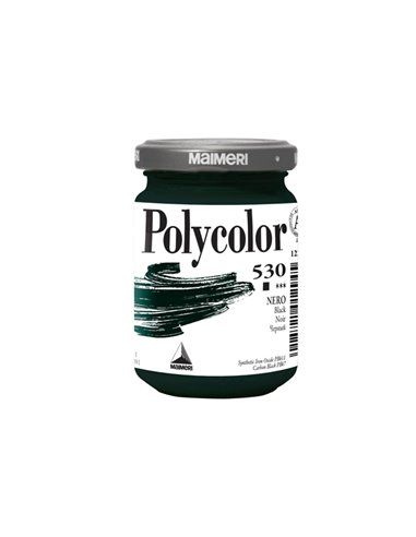 Colore vinilico Polycolor vasetto 140 ml nero Maimeri M1220530 MAIMERI TEMPERE VERNICI E ACQUERELLI
