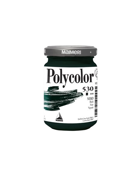 Colore vinilico Polycolor vasetto 140 ml nero Maimeri M1220530 MAIMERI TEMPERE VERNICI E ACQUERELLI
