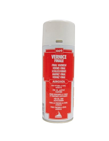 Bombola 400 ml vernice finale lucido spray Maimeri M5832669 MAIMERI TEMPERE VERNICI E ACQUERELLI