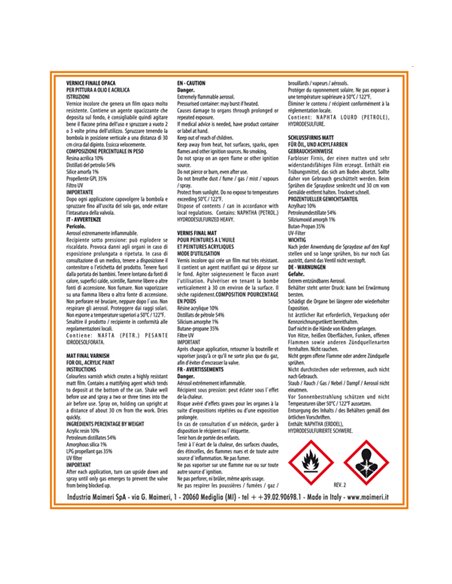 Bombola 400 ml vernice finale opaca spray Maimeri M5832673 MAIMERI TEMPERE VERNICI E ACQUERELLI