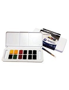 Acquerelli AQUAFINE Scatola in Plastica POCKET 12 godet+pennello Daler Rowney D131900001