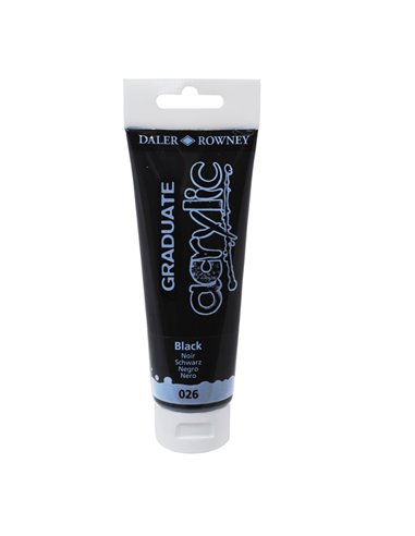 Colore acrilico fine Graduate tubo 120 ml nero Daler Rowney D123120026 DALER ROWNEY TEMPERE VERNICI E ACQUERELLI
