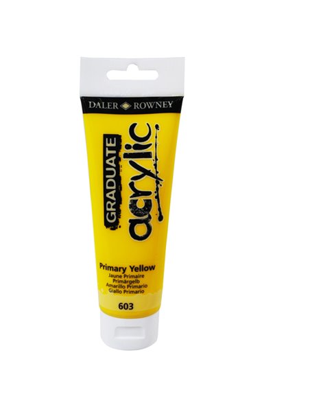 Colore acrilico fine Graduate tubo 120ml giallo primario Daler Rowney D123120603 DALER ROWNEY TEMPERE VERNICI E ACQUERELLI