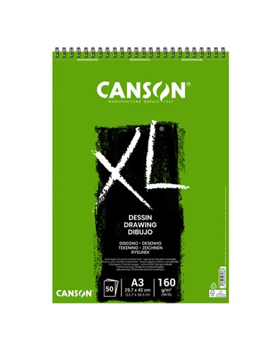 Album spiralato lato corto XL DRAWING A3 50 fg. 160 gr. Canson 400039089 CANSON ALBUM E BLOCCHI DA DISEGNO