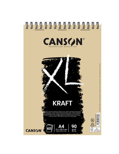 Album spiralato lato corto XL KRAFT A4 60 fg. 90 gr. Canson 400039141