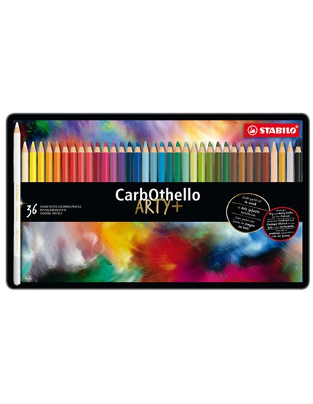 Astuccio metallo 36 CarbOthello colori assortiti Stabilo 1436-6
