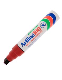 Marcatore artline A 100 permanente punta scalpello jumbo rosso A100R ARTLINE PERMANENTI