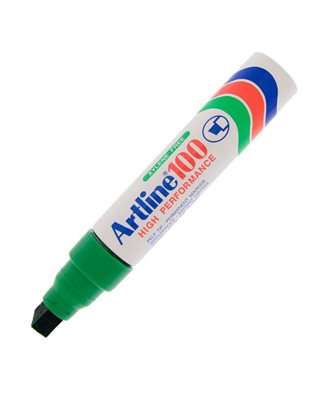 Marcatore artline A 100 permanente punta scalpello jumbo verde A100V ARTLINE PERMANENTI