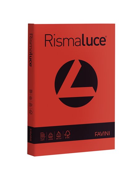 Carta RISMALUCE 90gr A4 300fg scarlatto 61 Favini A66C304 FAVINI COLORATA