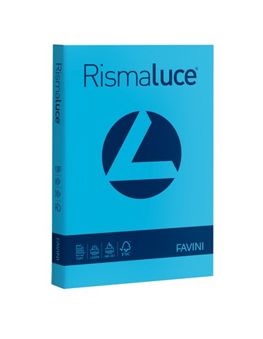 Carta RISMALUCE 90gr A4 300fg azzurro 55 Favini A66G304 FAVINI COLORATA