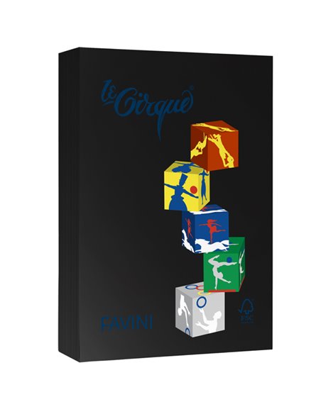 Carta LECIRQUE A4 80gr 500fg nero 400 FAVINI A71A504 FAVINI COLORATA
