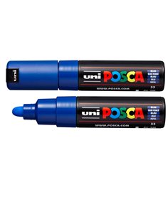 Marcatore UNI POSCA PC7M p.large 4,5-5,5mm blu UNI MITSUBISHI M PC7M B UNI MITSUBISHI A BASE D'ACQUA