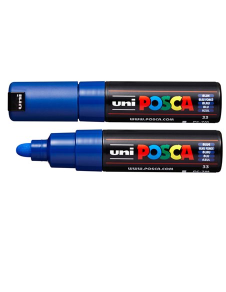 Marcatore UNI POSCA PC7M p.large 4,5-5,5mm blu UNI MITSUBISHI M PC7M B UNI MITSUBISHI A BASE D'ACQUA