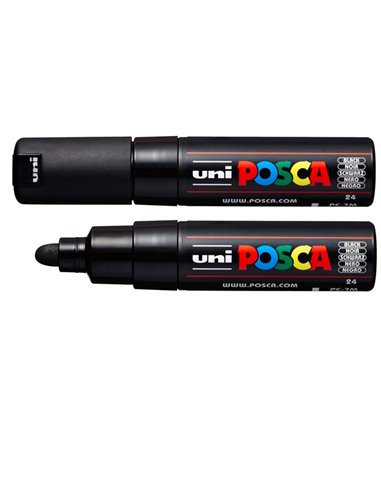 Marcatore UNI POSCA PC7M p.large 4,5-5,5mm nero UNI MITSUBISHI M PC7M N UNI MITSUBISHI A BASE D'ACQUA