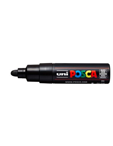 Marcatore UNI POSCA PC7M p.large 4,5-5,5mm nero UNI MITSUBISHI M PC7M N UNI MITSUBISHI A BASE D'ACQUA