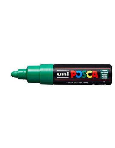 Marcatore UNI POSCA PC7M p.large 4,5-5,5mm verde UNI MITSUBISHI M PC7M V UNI MITSUBISHI A BASE D'ACQUA