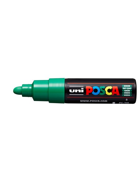 Marcatore UNI POSCA PC7M p.large 4,5-5,5mm verde UNI MITSUBISHI M PC7M V UNI MITSUBISHI A BASE D'ACQUA