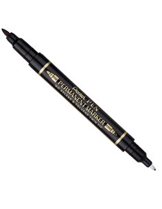 Marcatore permanente Twin Tip doppia punta F/EF nero Pentel N75W-AE