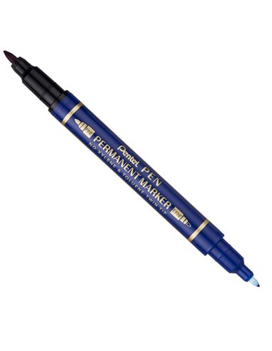 Marcatore permanente Twin Tip doppia punta F/EF blu Pentel N75W-CE PENTEL SPECIALI (CD-VETRO-TESSUTI-ECC.)