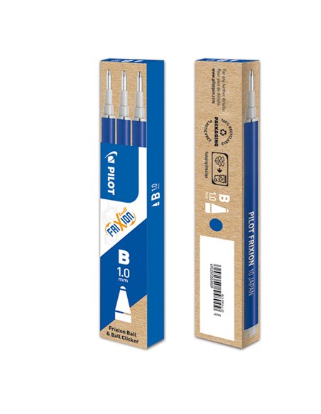 Set 3 refill sfera FRIXIONball CLICKER 1.0mm blu Pilot 006676