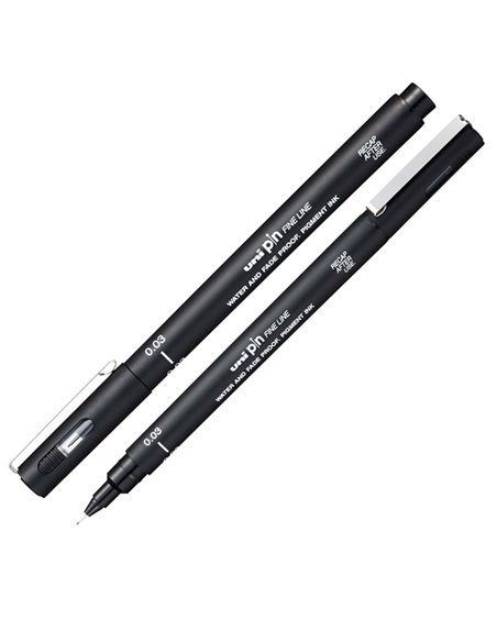 Pin fineliner nero punta 0.03mm Uni Mitsubishi M PIN003 N UNI MITSUBISHI FINELINER
