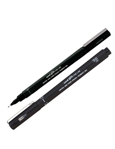 Pin fineliner nero punta 0.2mm Uni Mitsubishi M PIN102 N UNI MITSUBISHI FINELINER