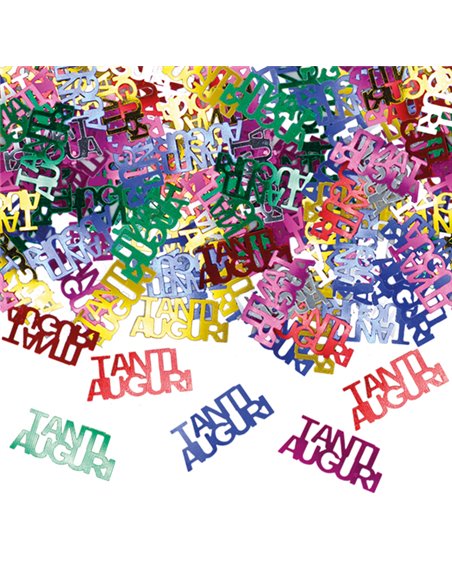 Busta 15gr coriandoli in plastica "Tanti Auguri" Big Party 81195.