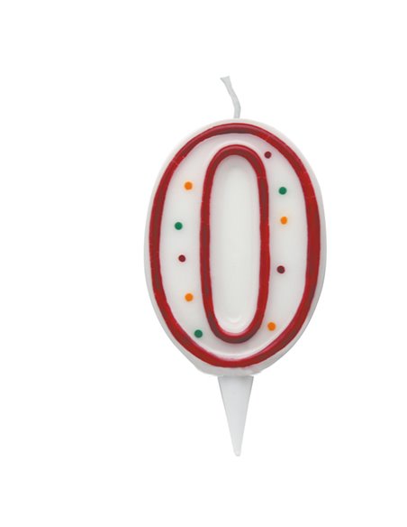 Candelina Zuccherino numero 0 - h. 8.5cm Big Party CC6030