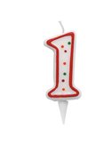 Candelina Zuccherino numero 1 - h. 8.5cm Big Party CC6031