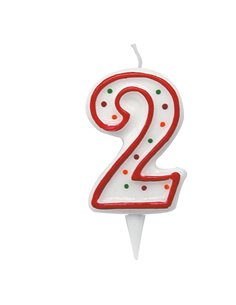 Candelina Zuccherino numero 2 - h. 8.5cm Big Party CC6032