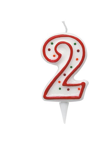 Candelina Zuccherino numero 2 - h. 8.5cm Big Party CC6032