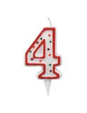 Candelina Zuccherino numero 4 - h. 8.5cm Big Party CC6034