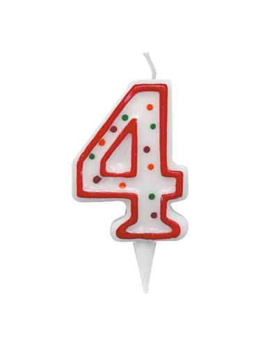 Candelina Zuccherino numero 4 - h. 8.5cm Big Party CC6034