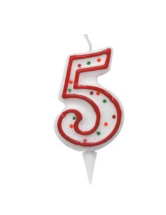 Candelina Zuccherino numero 5 - h. 8.5cm Big Party CC6035