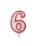 Candelina Zuccherino numero 6 - h. 8.5cm Big Party CC6036