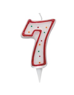 Candelina Zuccherino numero 7 - h. 8.5cm Big Party CC6037