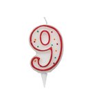 Candelina Zuccherino numero 9 - h. 8.5cm Big Party CC6039