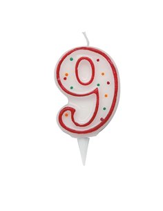 Candelina Zuccherino numero 9 - h. 8.5cm Big Party CC6039 BIG PARTY FESTONI E PALLONCINI