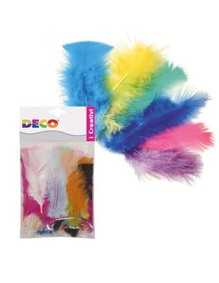 Piume colorate 10gr DECO 05756 DECO ACCESSORI DIDATTICI E LAVORI MANUALI