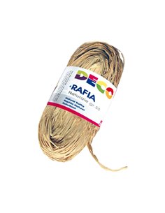 Confezione 50gr Rafia colore naturale DECO 1731. DECO ACCESSORI DIDATTICI E LAVORI MANUALI