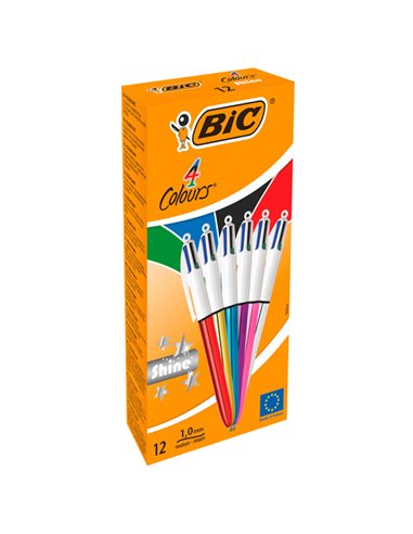 Scatola 12 penna sfera scatto 4 COLORI Shine 964775