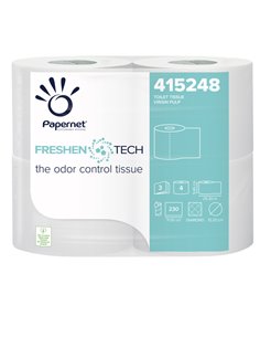 Pacco 4RT Carta igienica 3 veli 25,3mt 230 strappi Freshen Tech Papernet 415248 PAPERNET CARTA IGIENICA