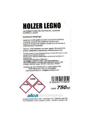 Detergente legno Holzer trigger 750ml Alca ALC1134 ALCA DETERGENTI-DETERSIVI PER PULIZIA