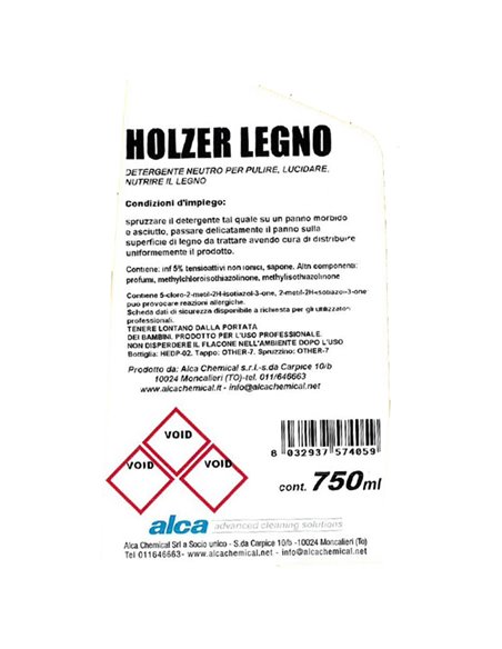 Detergente legno Holzer trigger 750ml Alca ALC1134 ALCA DETERGENTI-DETERSIVI PER PULIZIA